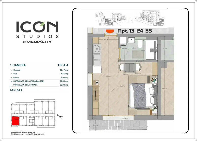 Calea Mosilor 6% discount - Garsoniera, central, ansamblu nou